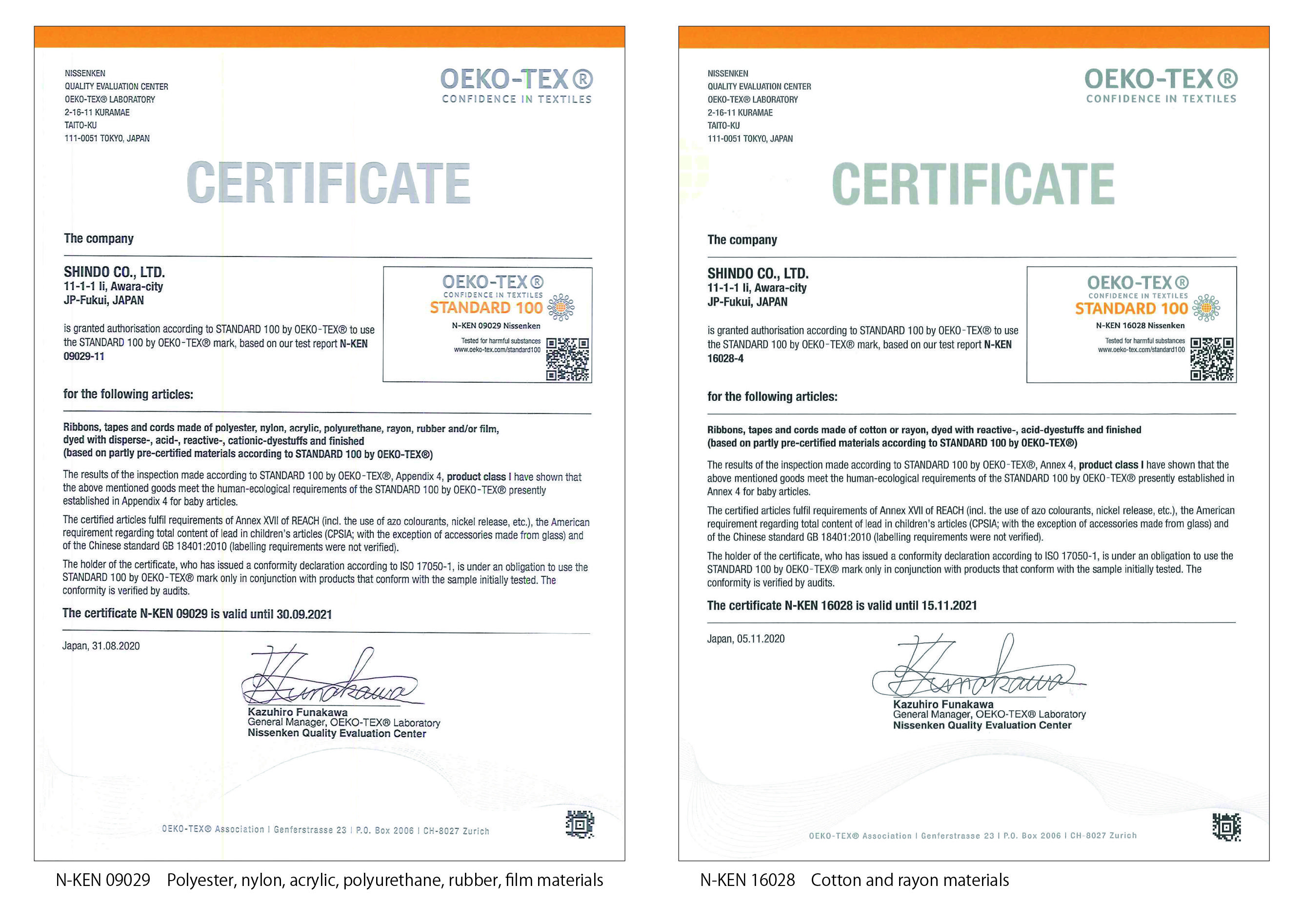 OEKO-TEX® Standard 100 / Class I certification renewal, What's New